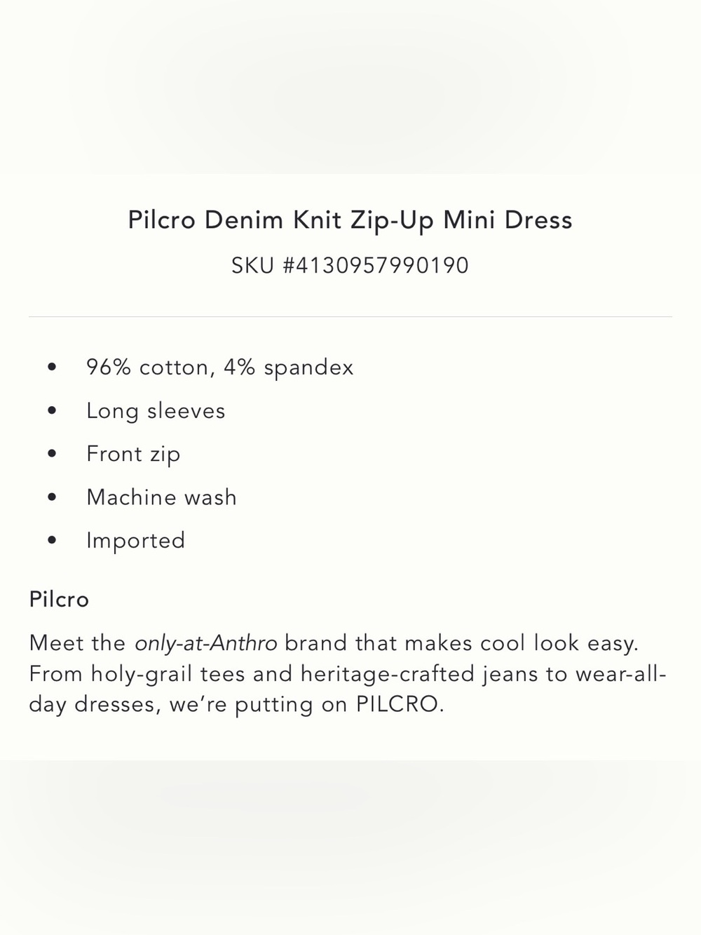 Pilcro Navy Zip-Front Mini Dress with Black Sleeves - Picture 9 of 10
